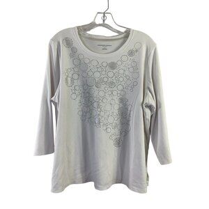 Allison Daley Women's White Sparkle Top
